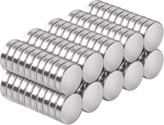SMARTAKE 100 Pcs Refrigerator Magnets, 10x2.3mm Small Round Fridge Magnet, Multi-Use Premium Neodymium Office Magnets for Fridge, Whiteboard, Billboard in Home, Kitchen, Office and School (Silver)