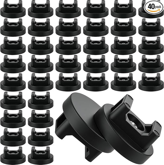 Yookeer 40 Pcs Magnetic Zip Tie Mount Base Black Magnetic Cable Clips Wire Holder Multipurpose Cable Ties Management Base Electrical Supplies for Wire (31 mm)