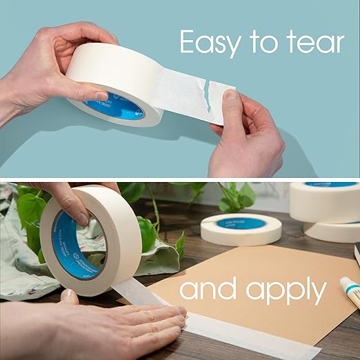 Spartan Industrial - 1.5" X 60 yd Masking Tape for Construction, Painting, Crafts, and More - 6 Rolls of Removable Tape, 5.5 Mil