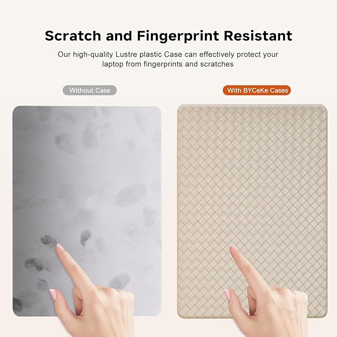 Woven Case Compatible with MacBook Air 13.6 inch 2022-2025 M4 A3240 M3 A3113 M2 A2681,for Mac Air M2 Sturdy Protective Leather Woven Textured Hard&Keyboard Cover for Mac 13 M4 Weave,Boho Beige