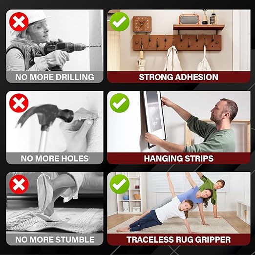 50 Pcs Heavy Duty Double Sided Tape, 1x4 in Rectangles Removable Nano Tape, Transparent Multipurpose Mounting Tape for Home and Office