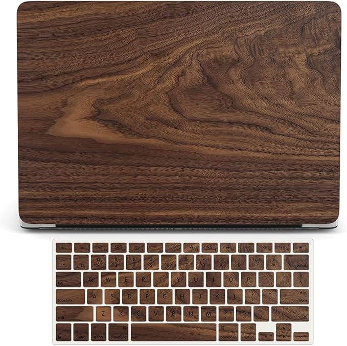 Case Compatible with MacBook Pro 13 Inch 2015 2014 2013 2012 Model A1502 & A1425, Plastic Hard Shell Protective Case with Keyboard Cover for Mac Pro Retina 13 Old Version - Wood Grain