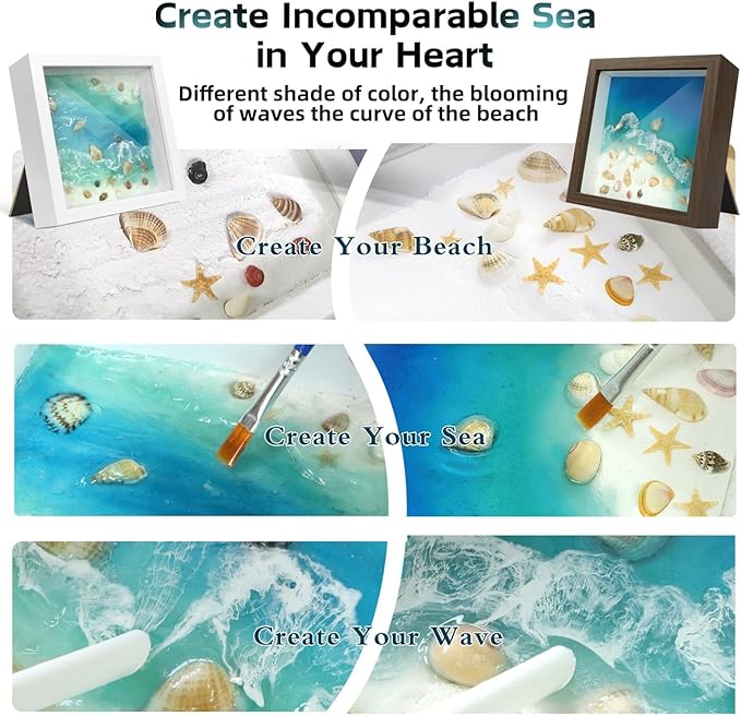 iLAND Crafts For Adults Women Teen Girls Ocean Beach UV Resin Kit for beginners Arts and Crafts for adults Resin Art Project DIY Sea Crafting Making Set Unique Artist Woman Gifts on Christmas Romantic
