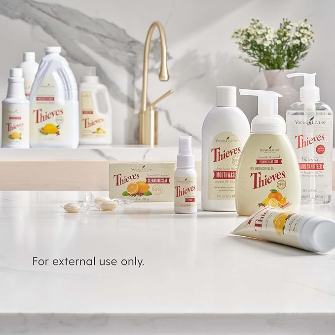 Young Living Thieves Hand Sanitizer – Essential Oil-Infused, Plant-Based, Quick-Drying, 7.6 fl oz