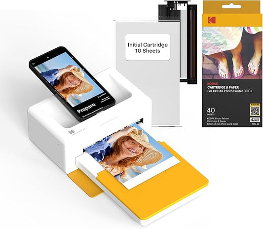 KODAK Dock Plus 4PASS Instant Photo Printer, 4x6 inches, 90 Sheets Bundle