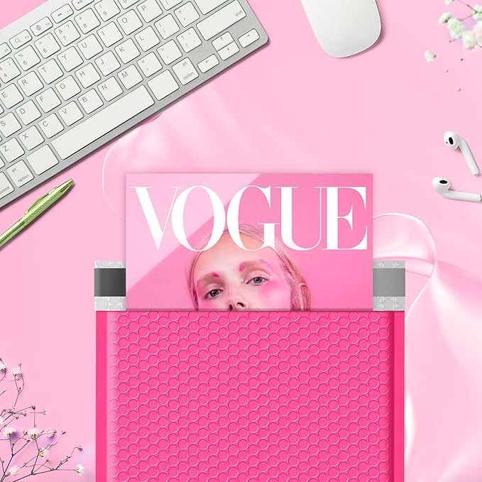 Fuxury Large Bubble Mailers 10.5x16" 40 Pack Self Seal Pink Padded Envelopes Waterproof Mailing Envelopes Bubble Padded Mailers for Packaging, Small Business #5