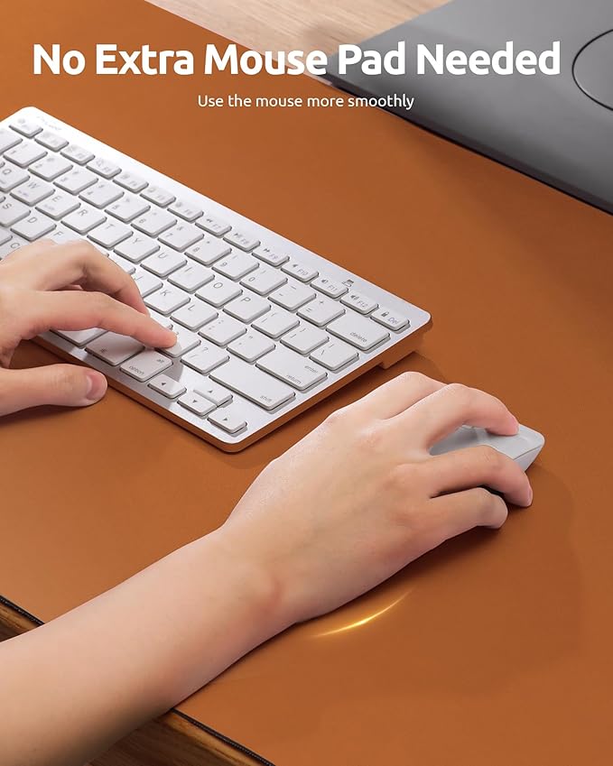 YSAGi Desk Pad Protector, Large Mouse Mat, Non-Slip PU Leather Waterproof Laptop Desk Blotter/ Writing Pad for Office and Home (23.6" x 13.8", Brown)