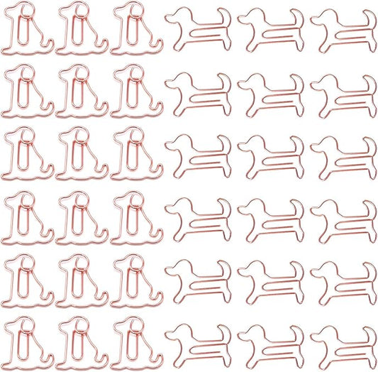 80 Pcs Rose Gold Dog Creative Metal Paper Clips - Fun Office Supplies for Dog Lovers (Rose Gold Dog)
