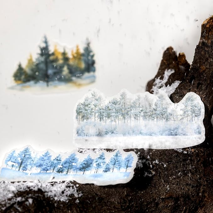 Tree Washi Stickers Set, 120PCS Nature-Inspired Forest Stickers for Scrapbooking, Journaling, DIY Crafts, and Art Supplies