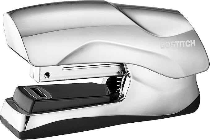Bostitch Office Heavy Duty Stapler, 40 Sheet Capacity, No Jam, Half Strip, Fits into the Palm of Your Hand, For Classroom, Office or Desk, Chrome
