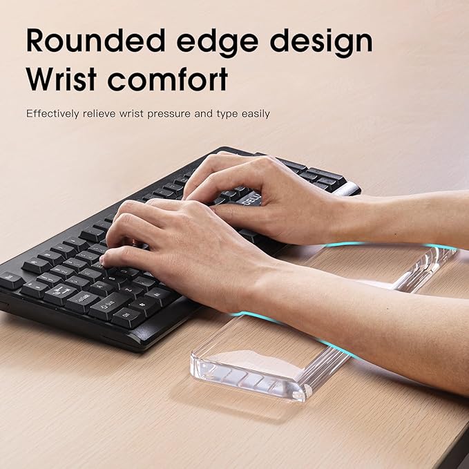 Acrylic Keyboard Wrist Rest，Mechanical Keyboards Ergonomic Palm Rest for Computer Keyboard,Anti-Slip Base,Wrist Pad for Laptop,Suitable for Offices, Homes, Games, Laptops and Computers Easy Typing