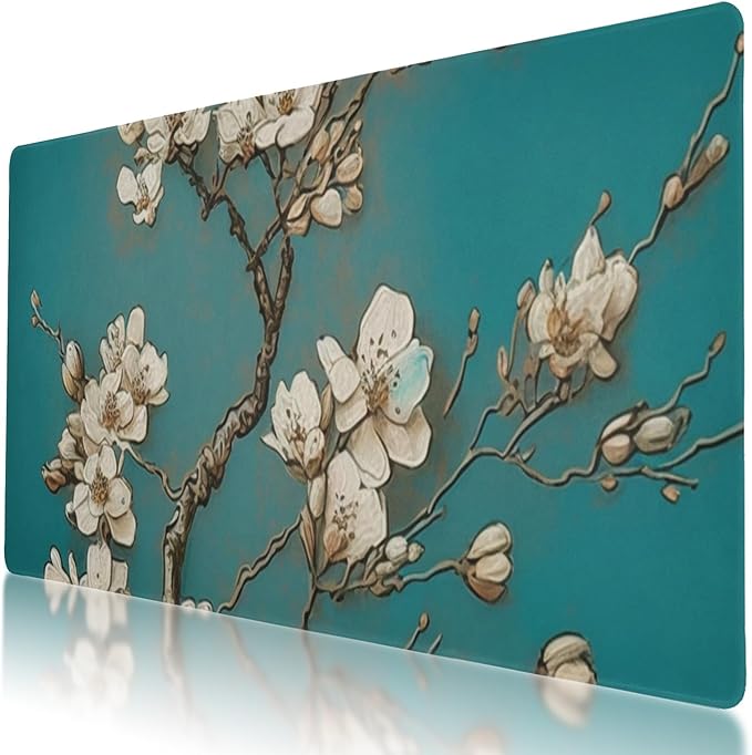 Almond Blossom Style Mouse Pad - Non-Slip, XL Size Mouse Pad Protector for Gaming and Work