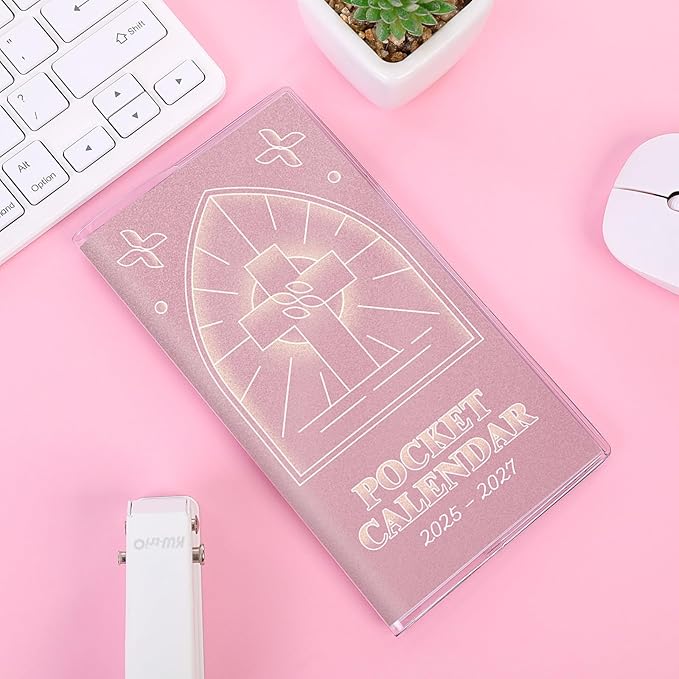 Christian Pocket Calendar 2026-2027, Monthly Planner 2025-2027 - 3.7" x 6.7" - Runs from July 2025 Until December 2027, Pocket Calendar 2026 with PVC Cover for Office, School & Home Supplies