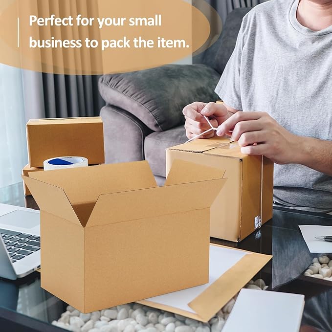 Eupako 11x6x6-Small-Shipping-Boxes-30-Pack-Brown-Corrugated-Box-Mailers, Cardboard Boxes for Packaging Small Business, Mailing