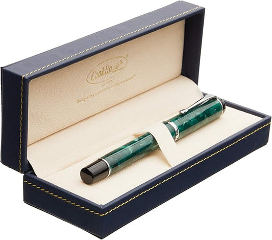 Conklin Duragraph Fountain Pen Forest Green - Broad Nib, Premium Writing Instrument with Rich Resin Finish