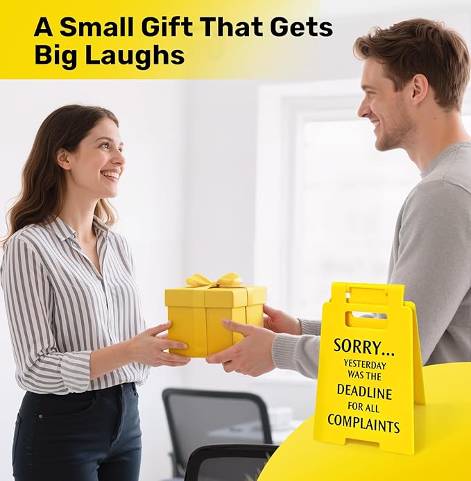 Funny Office Desk Decor Sign, Funny Desk Accessories for Work, Office Signs Cubicle Decor Birthday Gifts for Boss Lady, Men, Women, Coworkers, Teacher, Principal, Manager