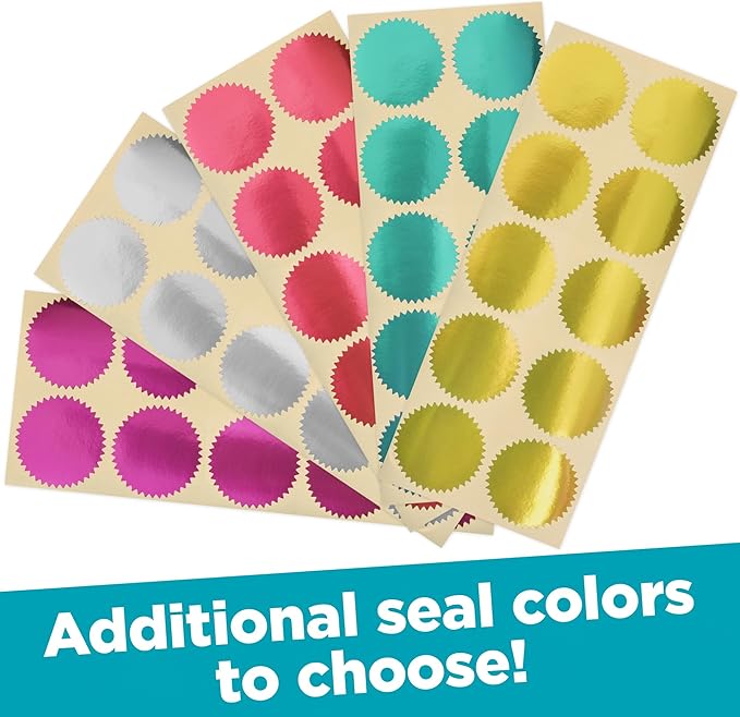 MaxMark Notary Seal Round Pink Embosser for Maine State - Includes Gold Burst Seal Labels (50 Count)