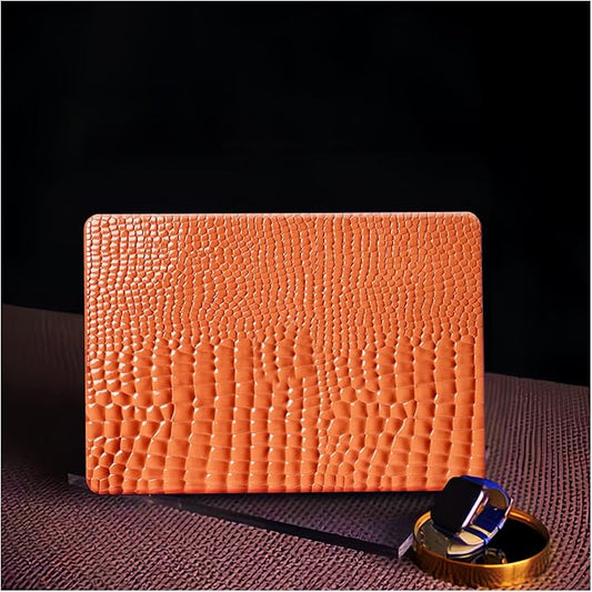 Crocodile Case for MacBook Air 13 inch M4 M3 M2 2025-2022 A3240 A3113 A2681,for Mac Air M4 Alligator Snake Textured Leather Glitter Glossy Cute Hard Shell&Keyboard Cover for Mac Air 13.6,Brown