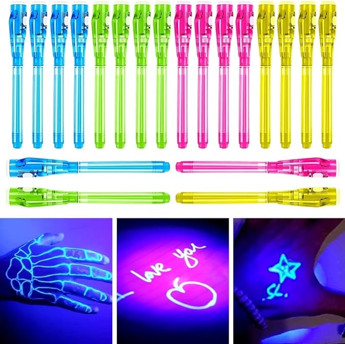 20 Pieces Invisible Ink Pen with UV Light Spy Pen Magic Marker for Kids Party Favors Ideas Gifts Easter Day Halloween Christmas Gifts