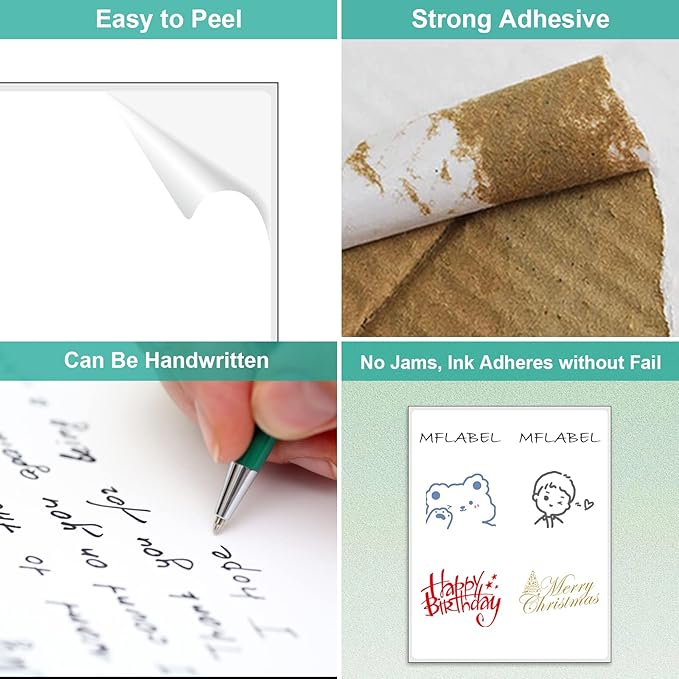 MFLABEL Full Sheet Shipping Labels 8.5x11 Inch - Matte White Permanent Adhesive Paper for Laser & Inkjet Printers (500 Sheets) - No Cut Needed Address Labels + Free 48 Fragile Stickers