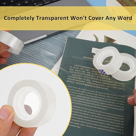 24 Rolls Clear Tape, Transparent Tape Refills for Dispenser, 1 Inch Core, 3/4 x 800 Inches, Strong Adhesive for Gift Wrapping, Office, School, Home, Desk Supplies & Crafts