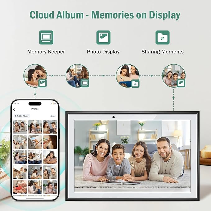 10.1" WiFi Smart Digital Calendar Two - Way Sync with Phones,Chore Charts,Achievement Rewards,AI Meal Planning,Smart Touchscreen Interactive Display for Family Schedules and Cloud Photo