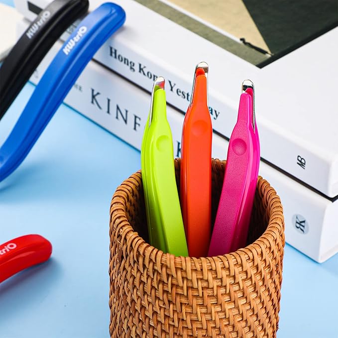 24 Pcs Magnetic Staple Remover Bulk Staple Remover Puller Removing Pen Operation Christmas Tool Gifts Rubberized Office School Gift(Candy Color)