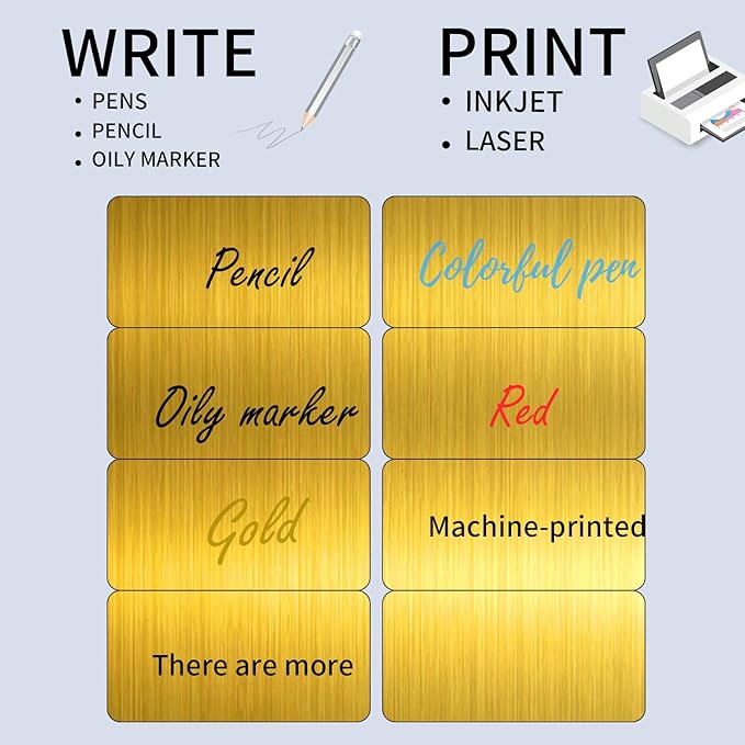 STARLIBOO Shipping Labels Stickers, 2"×4" Gold Printable Mailing Labels for Laser/Inkjet Printing- Matte Gold, Permanent Adhesive Stickers