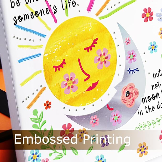 Inspirational Gifts for Teen Girls Women Birthday Christmas-Encouragement Gift Cheer Up Gifts for Friends-Motivational Sign Ceramic Plaque Desk Decor-Sun and Moon Sign