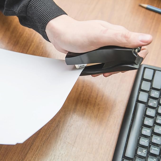 M&G Office Desktop Stapler, 20 Sheet Capacity Basic Staplers Jam Free Standard Stapler Office Accessories Supplies with Two Binding Modes for Home Office Classroom, Gray White, 1 Pcs