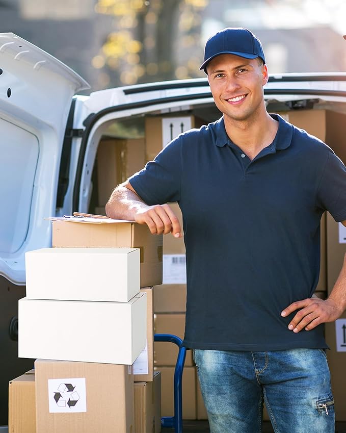 Assorted-Sizes-Shipping-Boxes-40-Pack: 9x6x4 & 10x7x5 Small-Shipping-Boxes-Mailers, White Corrugated-Cardboard-Boxes-for-Packing-Small-Business Mailing