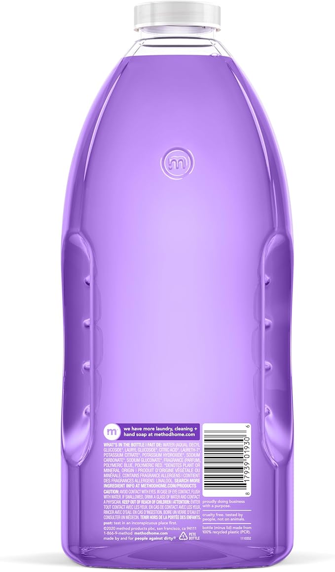 Method All-Purpose Cleaner Refill, French Lavender, Plant-Based and Biodegradable Formula Perfect for Most Counters, Tiles, Stone, and More, 68 Fl Oz bottles, (Pack of 6)