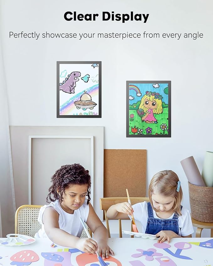 Uniclife 5 Pack Magnetic Sign Holder 8.5" x 11" Self-Adhesive Magnetic Picture Frame Wall Mounted Display Frame for Home Office Store Poster Document Holder for Wall Door Glass Window Refrigerator