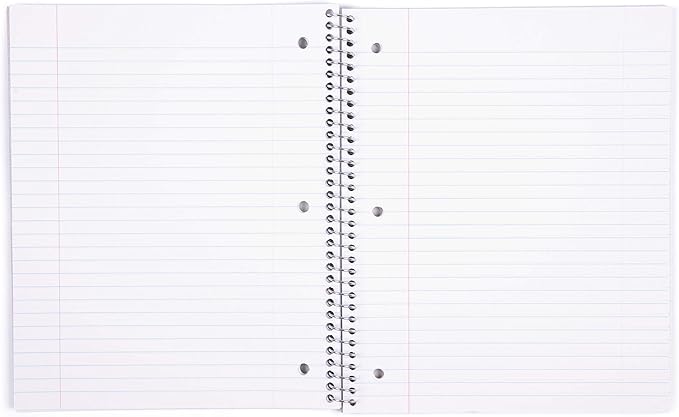 Mintra Office Durable Spiral Notebooks, 1 Subject, (Green, Wide Ruled 3 Pack), 100 Sheets, Poly Pocket, Moisture Resistant Cover, Strong Chipboard back, For School, Office, Business