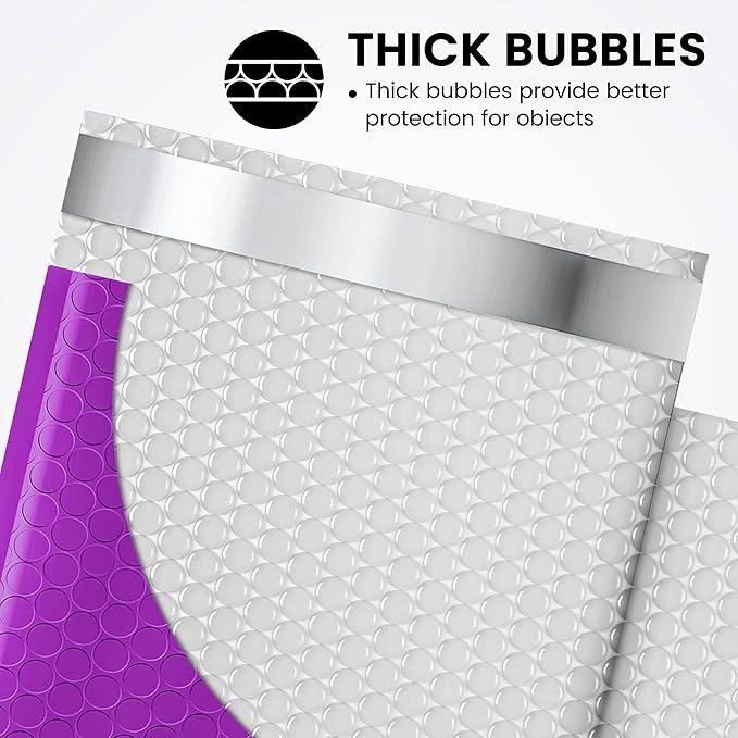 Fuxury Bubble Mailers 6x10" 100 Pack Purple Padded Envelopes Usable Size 6x9" Durable Mailing Envelopes Bubble Padded, Shipping Bags for Mailing,Packaging, Small Business, Boutique, Bulk #0