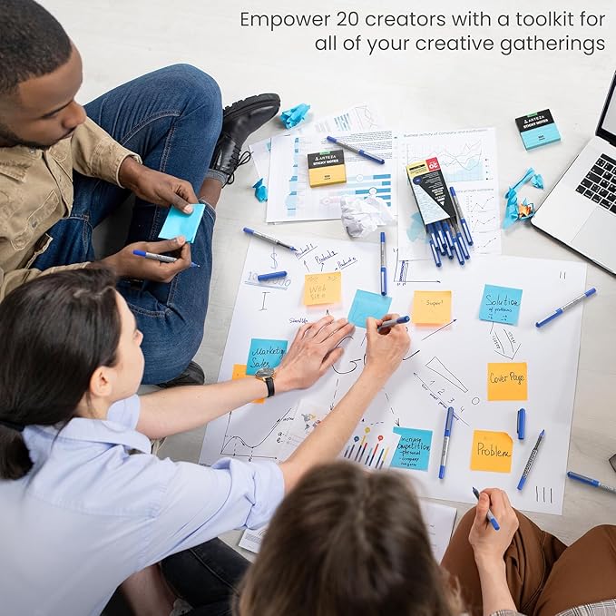 ARTEZA Rollerball Pens, Pack of 20 – Blue Liquid Ink Pens with 0.7 mm Fine Point for Note-Taking, Bullet Journaling, Office & School Writing Tasks