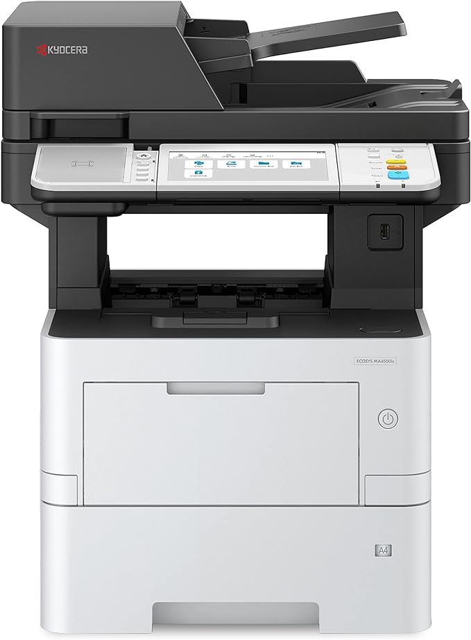 KYOCERA ECOSYS MA4500ix Multifunctional Monochrome Laser Printer (Print/Copy/Scan), 47 ppm, Up to Fine 1200 dpi, Gigabit Ethernet 7 inch Touchscreen Panel, 512 MB