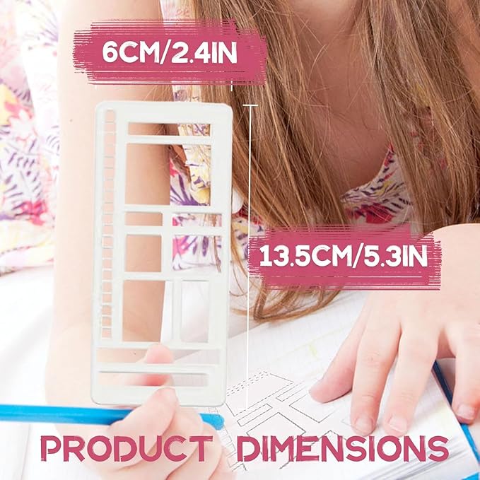 Handmade Flexible Record Template, Planner Stencils Set, Drawing & Lettering Templates for Journaling, Calendar, Scrapbooking & DIY Craft Supplies (Style-A3)