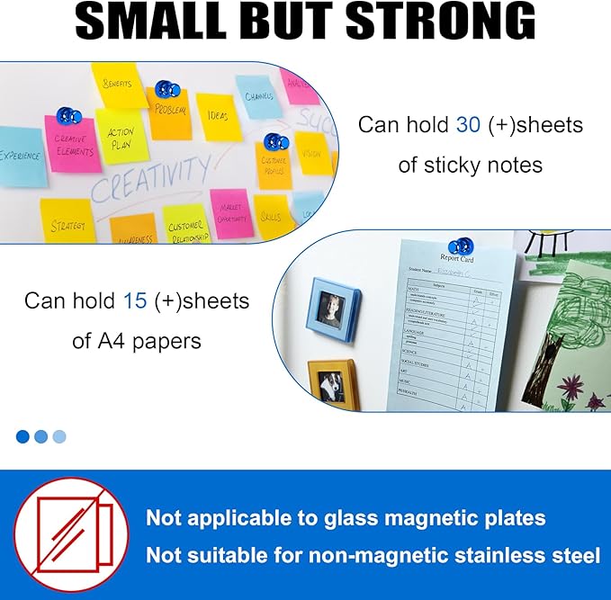 LOVIMAG 20 Pack Blue Refrigerator Magnets, Strong Neodymium Magnets for Whiteboard, Kitchen, Office, Map, Home Decorative