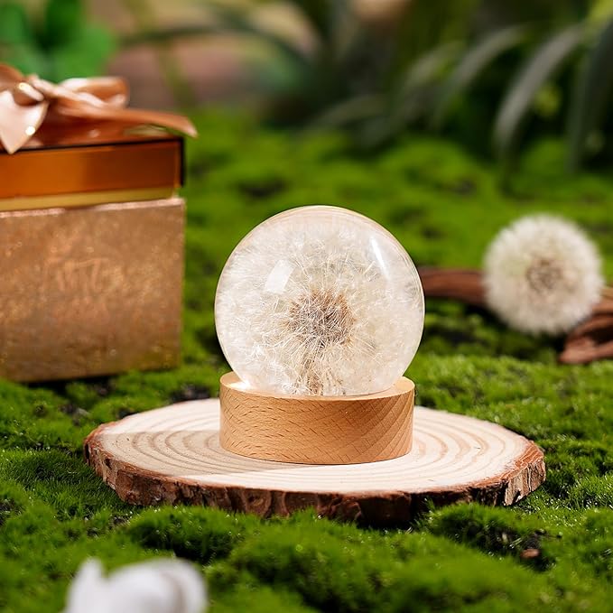 Dandelion Resin Paperweight – Real Dandelion Wish Ball, Unique Home & Office Decor, Symbol of Luck & Appreciation, A Thoughtful Gift & Keepsake for Birthdays, Weddings & Graduations
