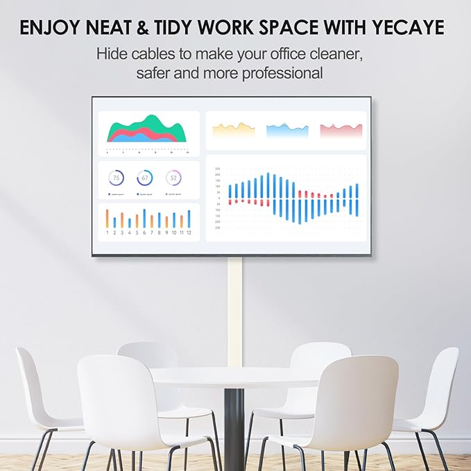 Yecaye Cord Hider, 113in Large Cord Covers for Wires on Wall, Cord Organizer for 3-4 Wires, Easy Install Cable Management Kit, TV Wire Hider for Home Office, W1.18in H0.67in, Beige