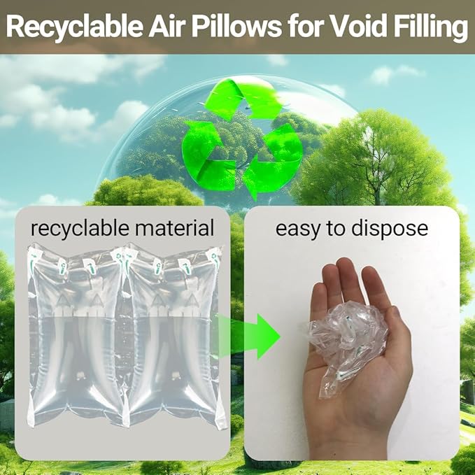 Air Pillows for Shipping 600 Count Inflatable Air Pockets Packaging Air Bags Cushioning Material, Box Filler Purse Stuffing to Keep Shape Alternative to Packing Peanuts 3.54'' x 7.87''