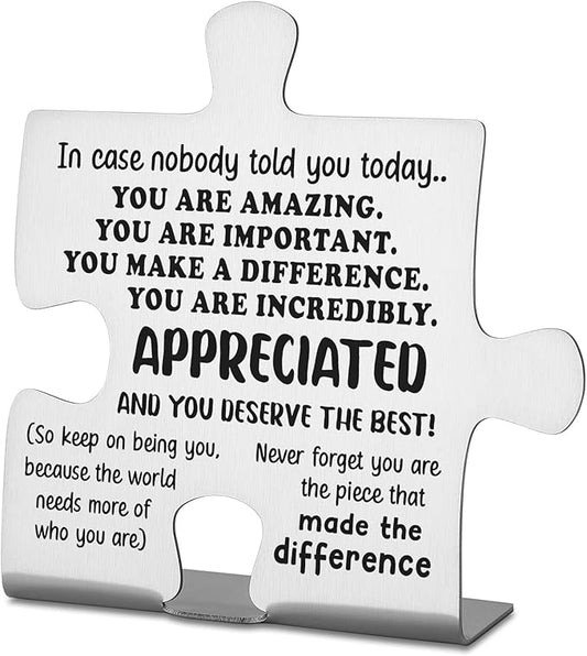 Thank You Gifts for Coworkers, Boss, Women, Men, Friends. Appreciated Coworker Gift. Inspirational Gift Ideas, Motivational Quotes for Office Home Decorative Signs Plaques WDD4