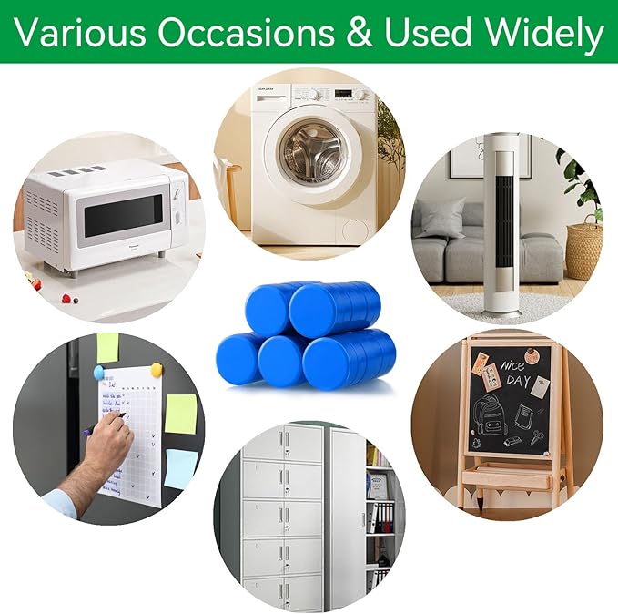 Fridge Magnets, 20 Pcs Small Round Strong Heavy Duty Cute Magnets for Refrigerator, Whiteboard, Locker, Office, Classroom - Blue