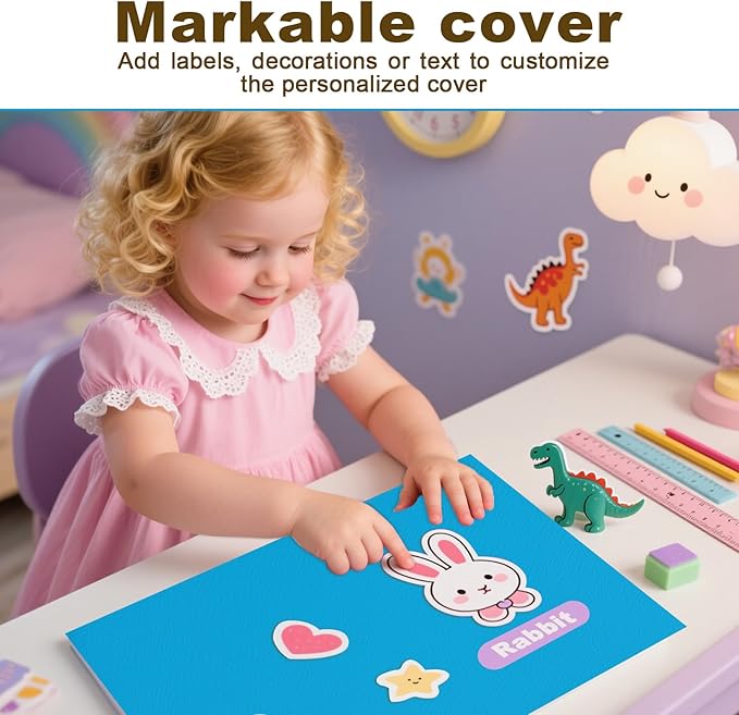 60 Pack Paper Pocket Folders, 2 Pocket Folders, Letter Size, Light Blue