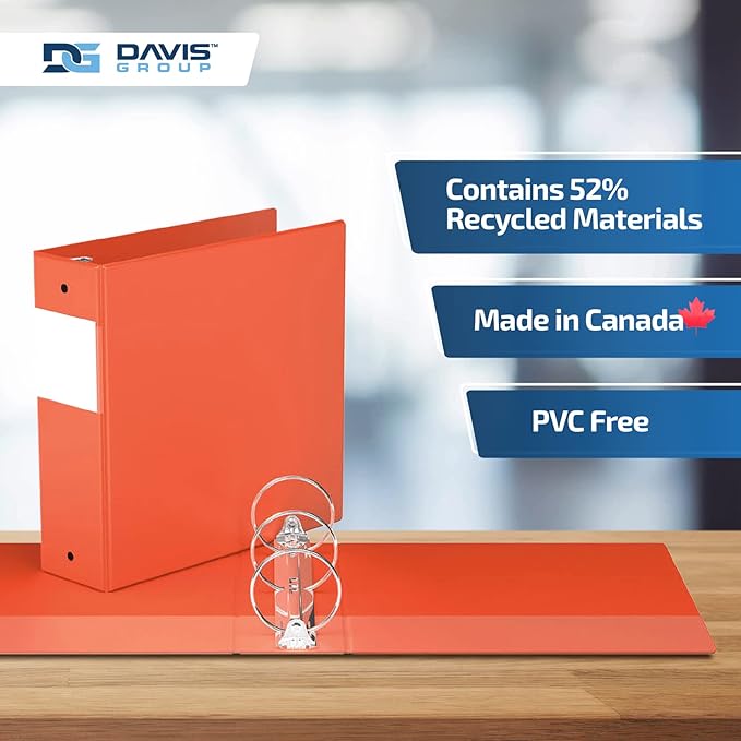 Premium Economy 6-Pack 3-Ring Binders for School or Office, Round-Ring Binders, 3 Inch, Orange