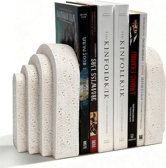 Modern Decorative Bookends for Shelves – Heavy Duty Book Ends, Stylish Bookshelf Decor, Minimalist Home Office Organizer, Functional Book Holders (Set of 2)