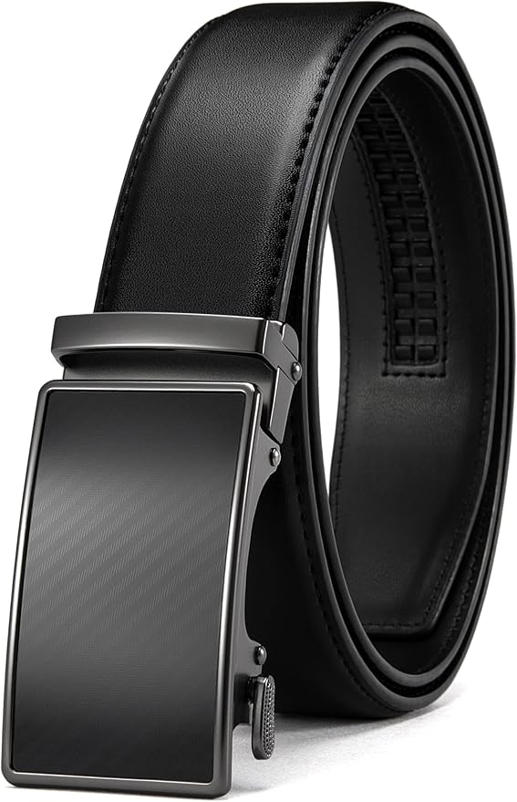 CHAOREN Mens Belt - Mens Ratchet Belt Leather 1 3/8" for Dress Pant - Micro Adjustable Belt Fit Everywhere