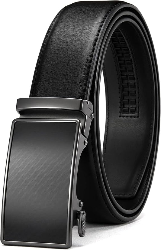 CHAOREN Mens Belt - Mens Ratchet Belt Leather 1 3/8" for Dress Pant - Micro Adjustable Belt Fit Everywhere