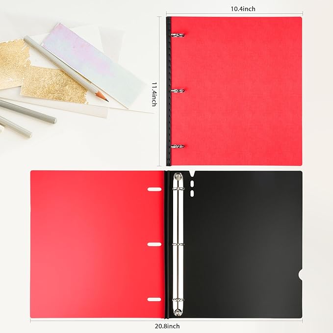 Telescoping 3 Ring Binder-4PCS, Flexible Binder with Elastic Rubble Spine+3 Round Rings, Flat Writing Binder, 4 Bright Colors